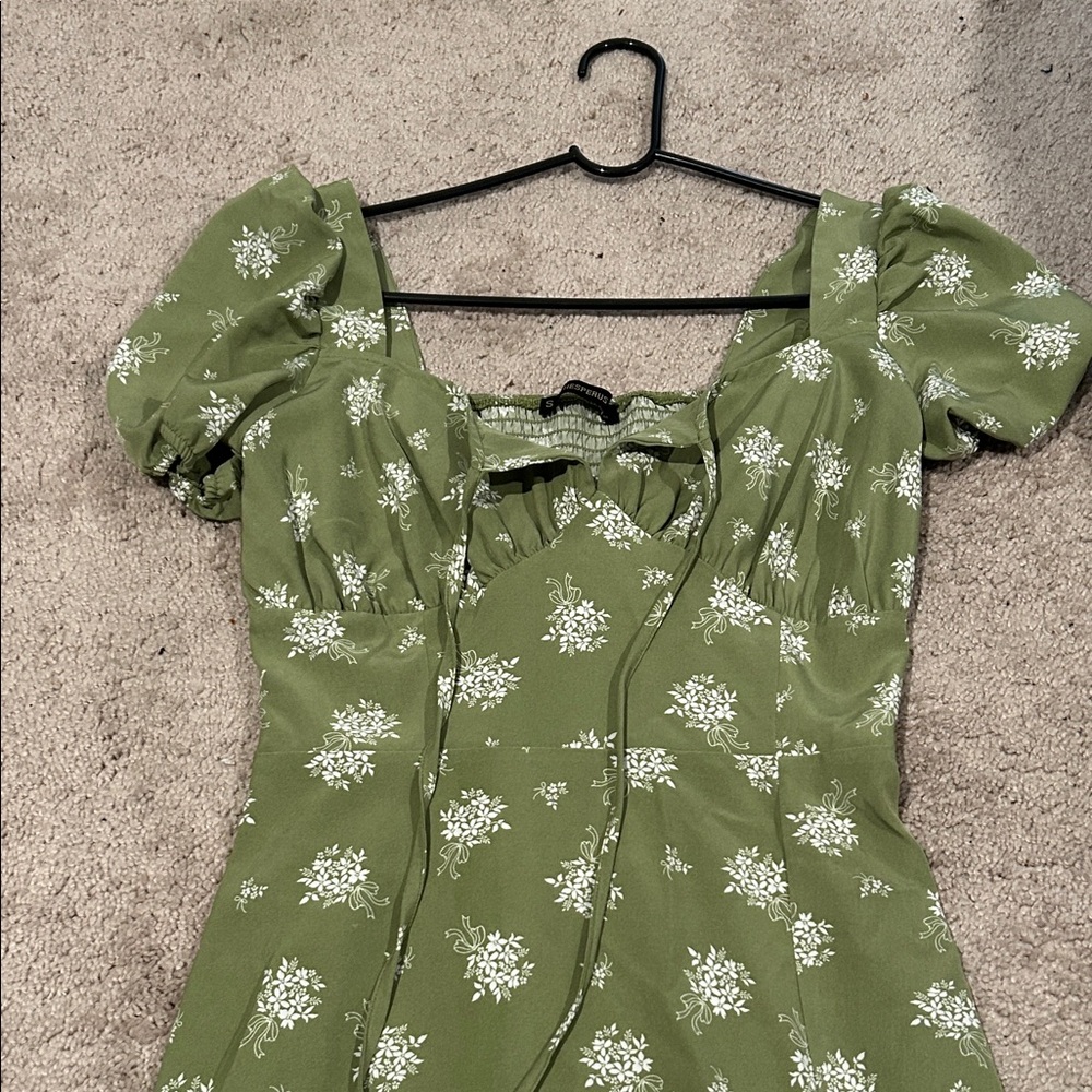 Chic Olive Floral Maxi Dress - Picture 7 of 15